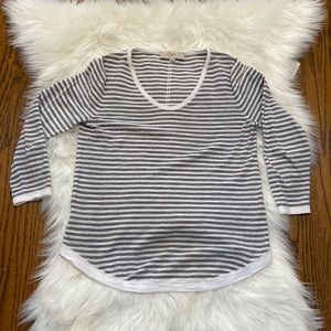 LOFT 3/4 length lightweight striped sweater